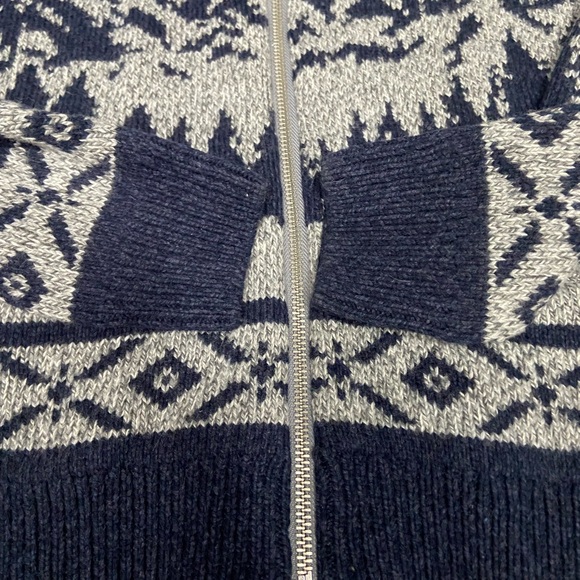ABERCROMBIE & FITCH Mens Zip Nordic All Over Mountain Scene Sweater Wool Blend M - Picture 8 of 17